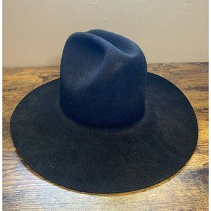 Vintage Eddy Bros Cowboy Hat Double X Men's 7 Black Deluxe Fur Blend Vtg